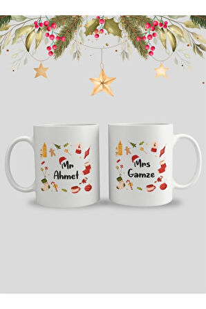 Sevgililer Gününe Özel| Kişiselleştirilebilir 14 Şubat Hediye Çift Kupa Bardak Seti