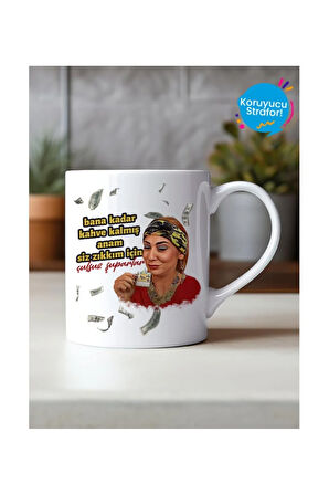 Cennet Mahallesi Pembe Kahve Tasarımlı Hediye Kupa Bardak