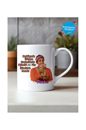 Cennet Mahallesi Pembe Zaafım Tasarımlı Hediye Kupa Bardak