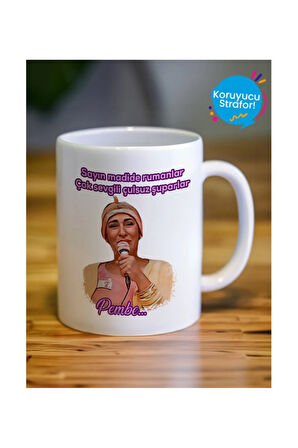 Cennet Mahallesi Pembe Çulsuz Tasarımlı Hediye Kupa Bardak