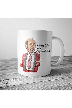 Leyla Mecnun İsmail Abi Çayı Demle Tasarımlı Hediye Kupa Bardak