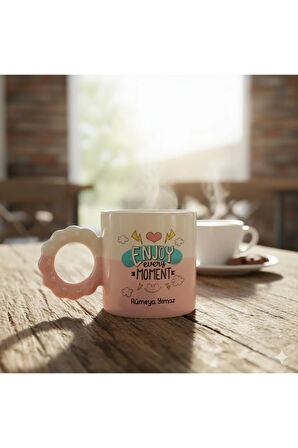 Kişiye Özel Baskılı Flowly Kişiselleştirilebilen Pembe Kupa Bardak