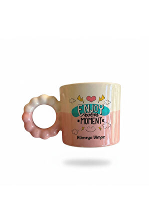 Kişiye Özel Baskılı Flowly Kişiselleştirilebilen Pembe Kupa Bardak