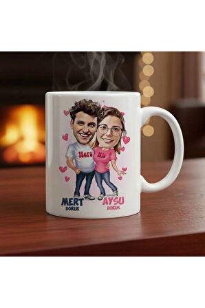 Sevgileye-Arkadaşa Özel Hediyelik|Kişiselleştirilebilir Karikatür Hediye Kupa Bardak
