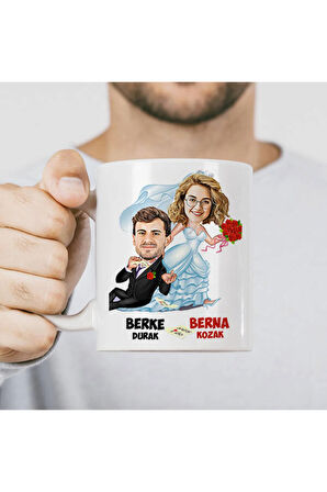 Sevgileye-Arkadaşa Özel Hediyelik|Kişiselleştirilebilir Karikatür Hediye Kupa Bardak