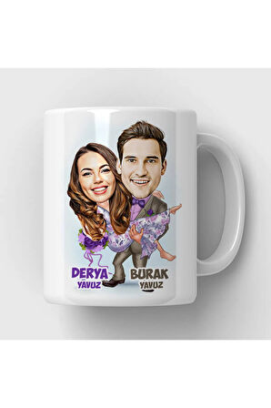 Sevgileye-Arkadaşa Özel Hediyelik|Kişiselleştirilebilir Karikatür Hediye Kupa Bardak