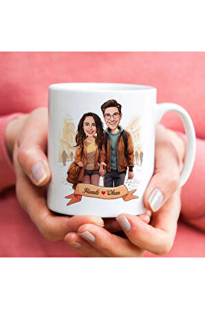 Sevgileye-Arkadaşa Özel Hediyelik|Kişiselleştirilebilir Karikatür Hediye Kupa Bardak