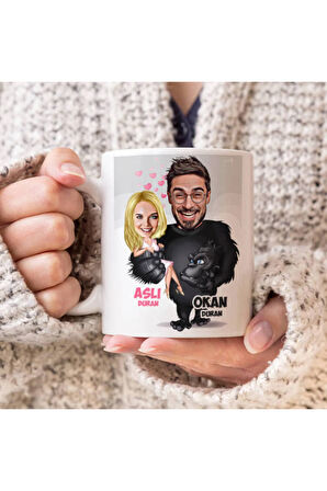 Sevgileye-Arkadaşa Özel Hediyelik|Kişiselleştirilebilir Karikatür Hediye Kupa Bardak