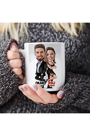 Sevgileye-Arkadaşa Özel Hediyelik|Kişiselleştirilebilir Karikatür Hediye Kupa Bardak