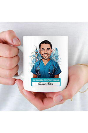 Mesleklere Özel Hediyelik|Kişiselleştirilebilir Anestezi Uzmanı Hediye Kupa Bardak