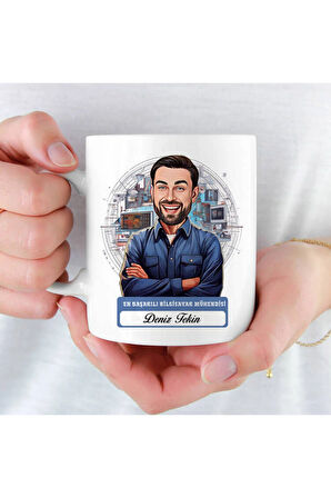 Mesleklere Özel Hediyelik|Kişiselleştirilebilir Bilgisayar Mühendisi Hediye Kupa Bardak