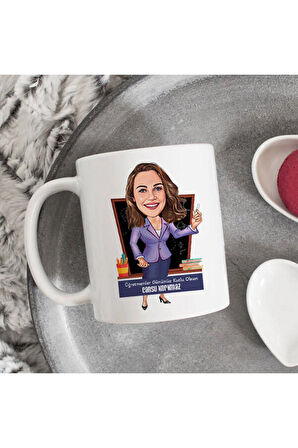 Mesleklere Özel Hediyelik|Kişiselleştirilebilir Kadın Öğretmen Hediye Kupa Bardak