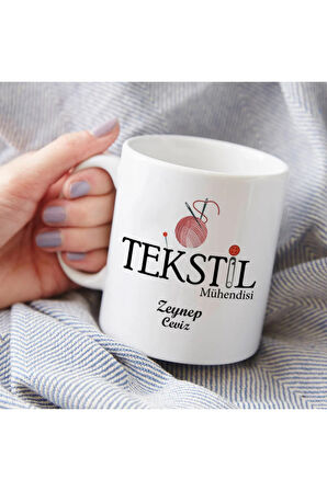 Mesleklere Özel Hediyelik|Kişiselleştirilebilir Tekstil Mühendisi Hediye Kupa Bardak