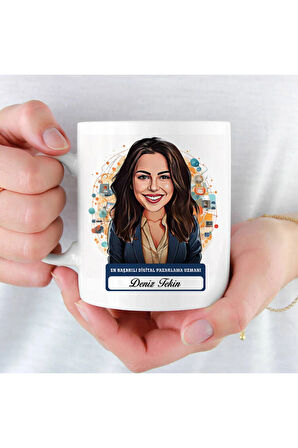 Mesleklere Özel Hediyelik|Kişiselleştirilebilir Dijital Pazarlamacı Hediye Kupa Bardak