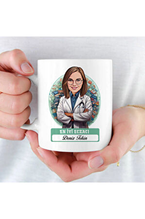 Mesleklere Özel Hediyelik|Kişiselleştirilebilir Eczacı Hediye Kupa Bardak