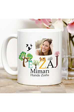 Mesleklere Özel Hediyelik|Kişiselleştirilebilir Peysaj Mimarı Hediye Kupa Bardak