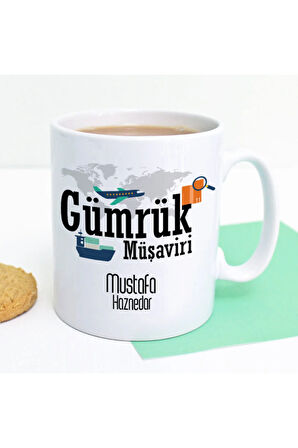 Mesleklere Özel Hediyelik|Kişiselleştirilebilir Gümrük Müşaviri Hediye Kupa Bardak