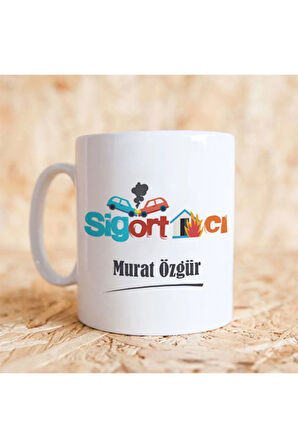 Mesleklere Özel Hediyelik|Kişiselleştirilebilir Sigortacı Hediye Kupa Bardak