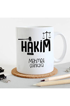 Mesleklere Özel Hediyelik|Kişiselleştirilebilir Hakim Öğretmeni Hediye Kupa Bardak