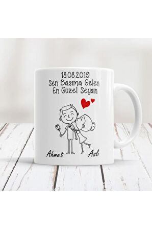 Sevgililer Gününe Özel| Kişiselleştirilebilir Sevgiliye Hediye Kupa Bardak