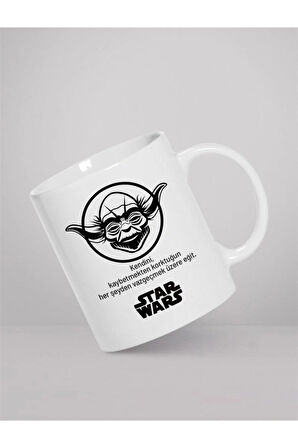 Dizi-Film Hayranlarına Özel| Hediyelik Star Wars Yoda Baskılı Kupa Bardak