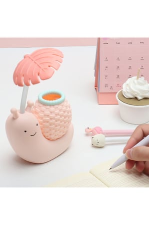 Masa Üstü Salyangoz Tasarımlı Kalemlik Led Lamba 22cm*11cm