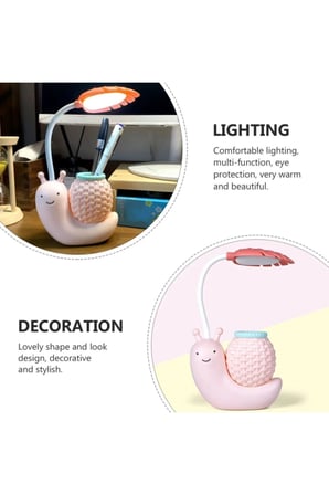 Masa Üstü Salyangoz Tasarımlı Kalemlik Led Lamba 22cm*11cm