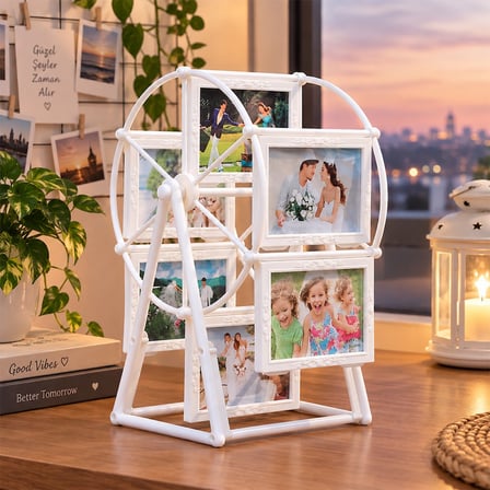 Kişiye Özel 16 Fotoğraf Dönme Dolap Fotoğraf Çerçevesi 33*22 cm