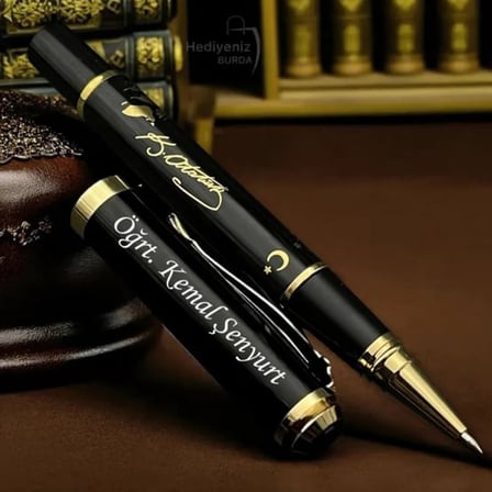 Kişiye Özel Atatürk Temalı Lüks Metal Roller İmza Kalemi – Özel Kutulu
