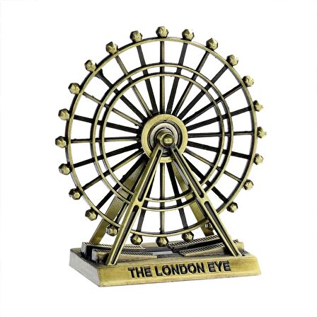 Vintage Metal İngiltere London Eye Biblo Antik Bronz 15 cm