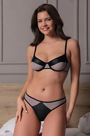 Bralet Tül Sütyen Takımı ( Sütyen & Tanga ) Iç Çamaşırı Takımı