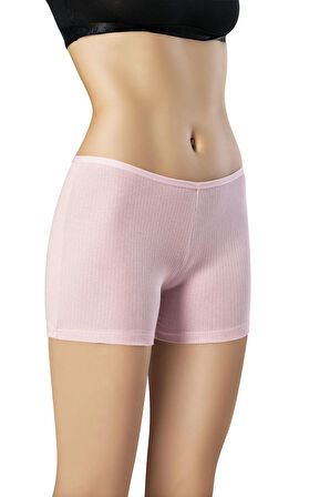 Kadın 3'lü Paket Fitilli Pamuklu Boxer Şort - Esnek ve Günlük Rahatlık