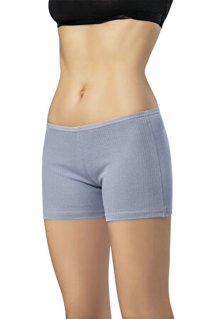 Kadın 3'lü Paket Fitilli Pamuklu Boxer Şort - Esnek ve Günlük Rahatlık