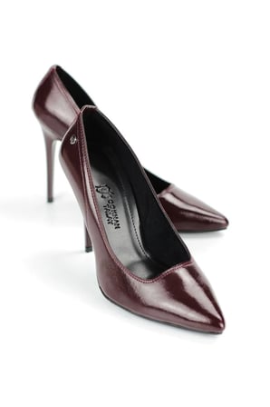 Homestead Fiora Diva Bordo Rugan 11 cm Kadın Topuklu Ayakkabı