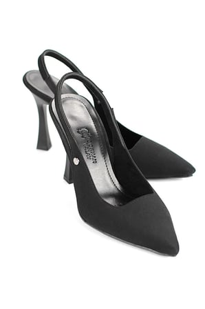 Homestead Velora Satin  Siyah Süet 10 cm Kadın Topuklu Ayakkabı
