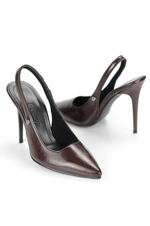 Homestead Mirabelle Grace Kahverengi Rugan 11 cm Kadın Stiletto