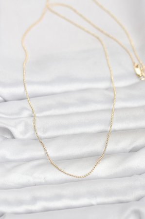 CM 14K Gold Renk İnce Top Zincirli 60 cm Kadın Kolye 5886