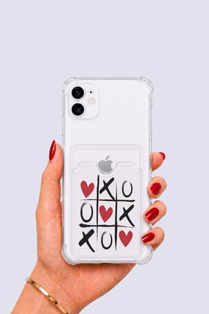 iPhone 12 Kartlıklı XoXO Desenli Kılıf