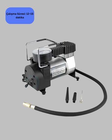 Ağır Hizmet Tipi Oto Kompresör 140 PSI Manometreli