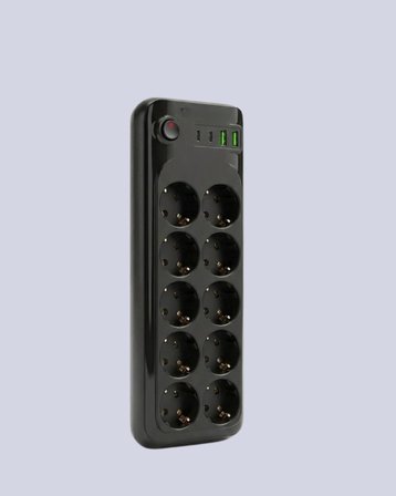 Termal Koruma Sistemli USB Type-C 10’lu Grup Priz 2m 2500W Güç Kapasiteli