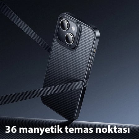 Hoco iPhone 15 Plus AS7 Kevlar Kılıf Manyetik Magsafeli Telefon Kılıfı-(5775)