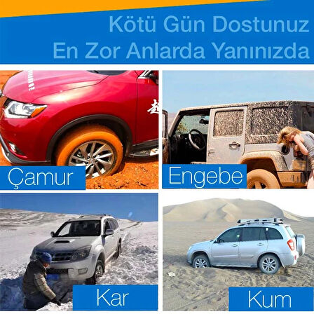 ALLY Araç Lastik Kar ve Çamur Paleti Tekerlek Patinaj Pedi Katlanabilir-(5775)