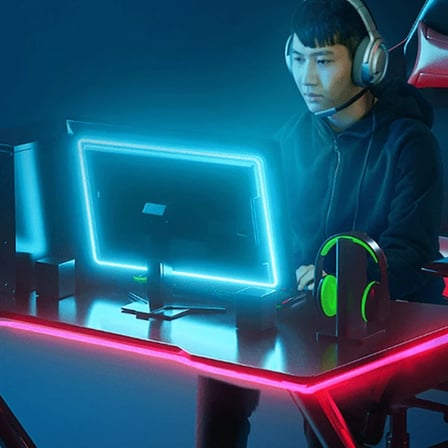 Mobil Oyun Aksesuarı Game Light RGB Esnek Oyuncu Pc LED Şerit Işık 5W15 m Siyah