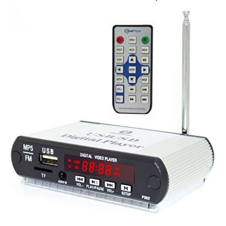 MAGICVOICE SS-105 MP5 USB/SD/MMC/BLUETOOTH KUMANDALI OTO TEYP ÇEVİRİCİ KASALI MODEL (5V/12V) (4767)