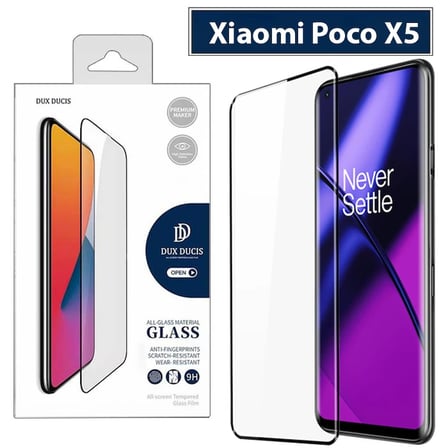 Dux Ducis Xiaomi Poco X5 Full Kaplama Tempered Cam Ekran Koruyucu-(5775) — Renk: Siyah