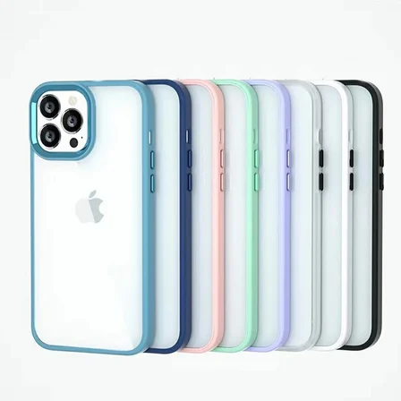 Ally iPhone 13 Pro Max 6.7inç Kılıf Parlak Renkli Çerçeveli Ultra Lüx TPU Silikon Kılıf-(5775)