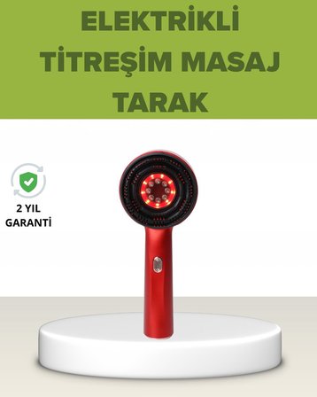 Elektrikli Titreşim Masaj Tarak Kırmızı Işık Terapi
