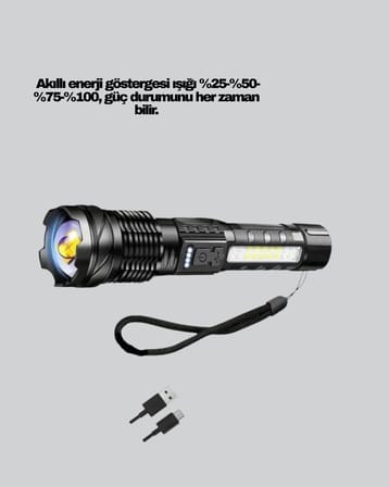 Güçlü LED El Feneri Şarj Edilebilir Çok Modlu