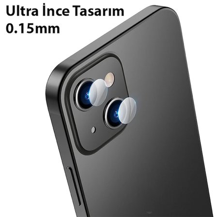 ALLY İPhone 14 Tempered Glass Cam Kamera Koruyucu-(5775)