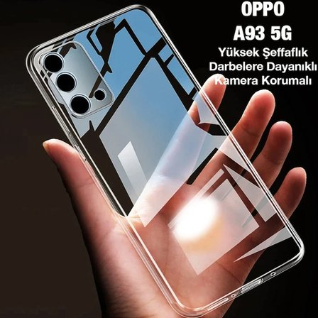 ALLY OPPO A93 5G Kamera Lens Korumalı Şeffaf Silikon Kılıf-(5775)